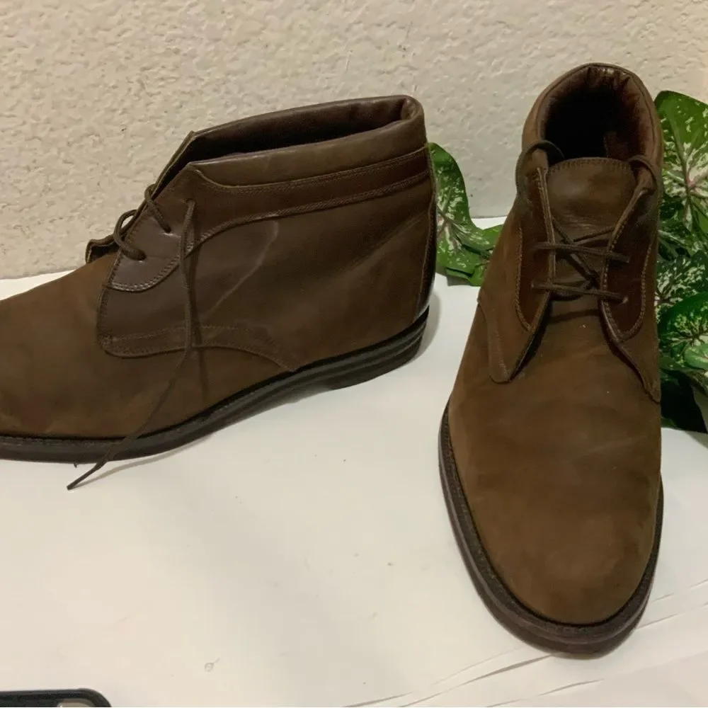 JOHNSTON & MURPHY Chukka Casual Ankle Boots Brown Nubuck Leather Shoes Lace Up